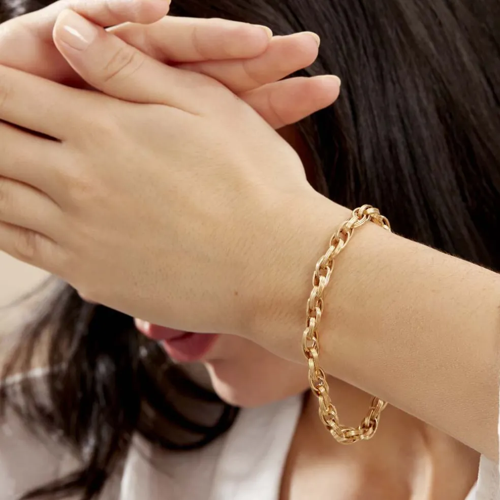 Bracelet Aaron Maille Fantaisie Or Jaune