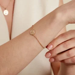 Bracelet Abelha Plaqué Or Jaune Oxyde De Zirconium