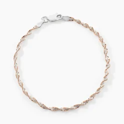 Bracelet Abie Torsade Argent Bicolore