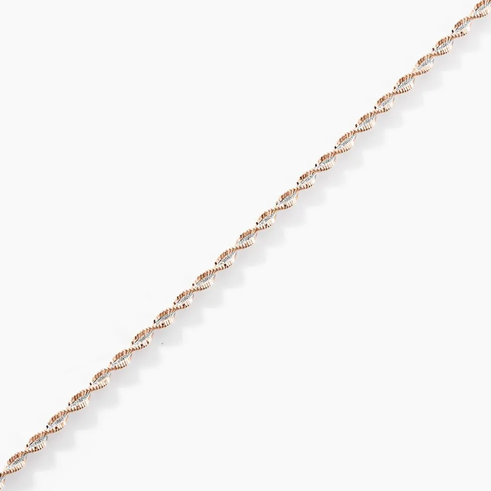 Bracelet Abie Torsade Argent Bicolore