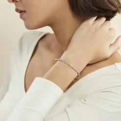 Bracelet Abie Torsade Argent Blanc