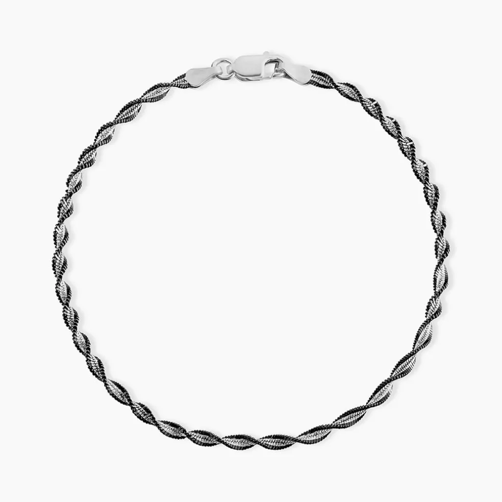 Bracelet Abie Torsade Argent Bicolore