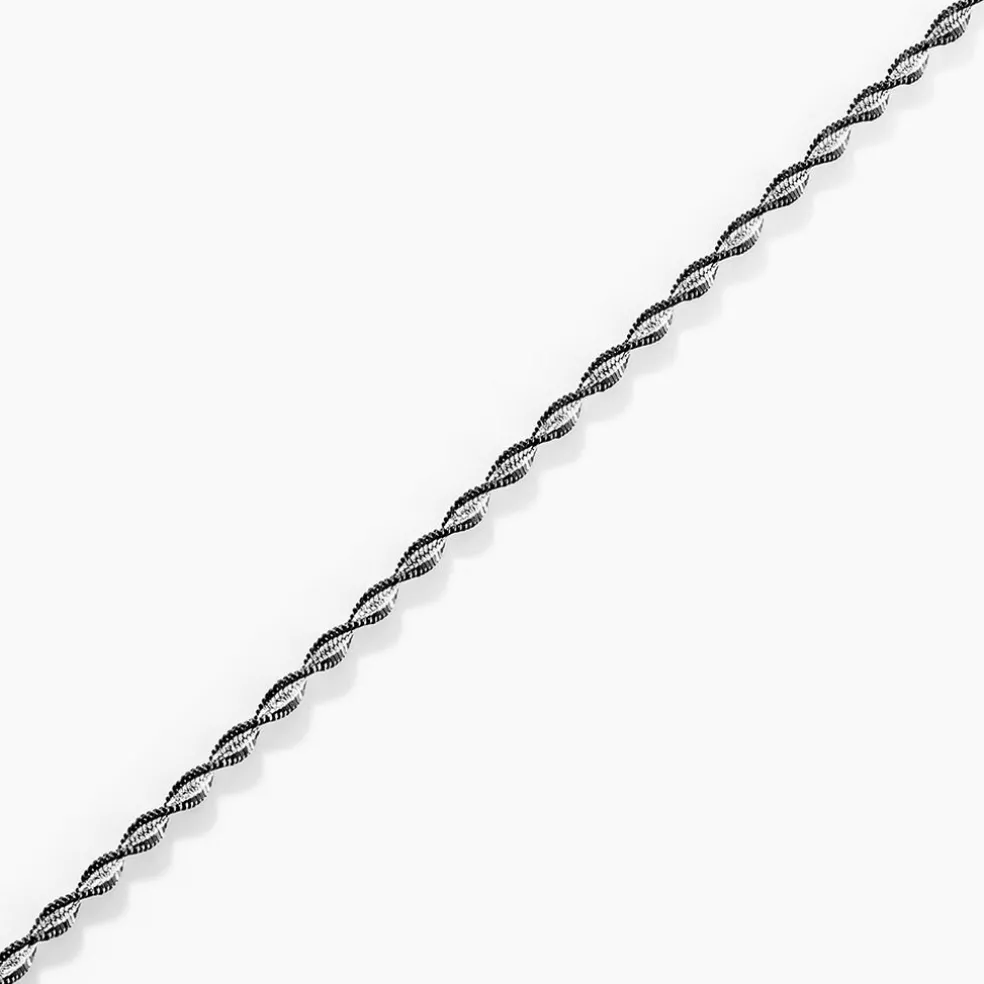 Bracelet Abie Torsade Argent Bicolore