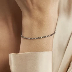 Bracelet Abie Torsade Argent Bicolore