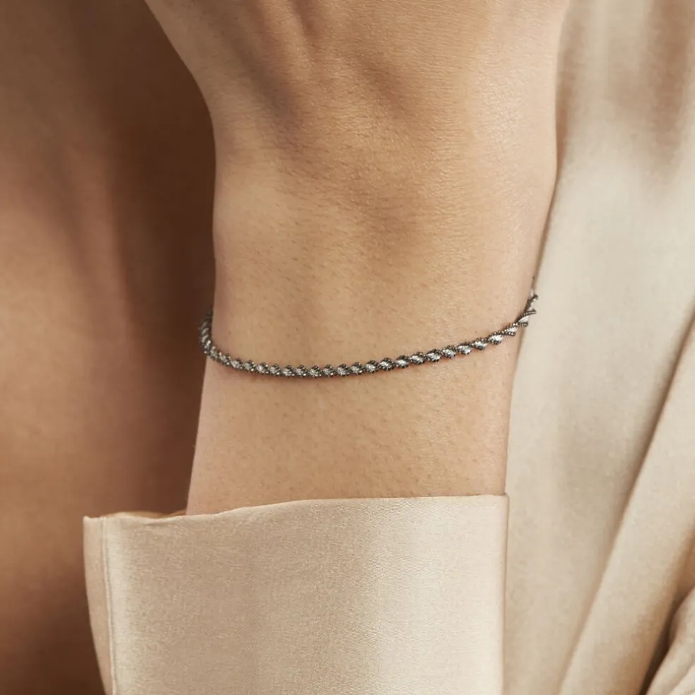 Bracelet Abie Torsade Argent Bicolore