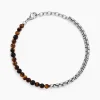 Bracelet Acier Blanc Christiano 艙il De Tigre Onyx