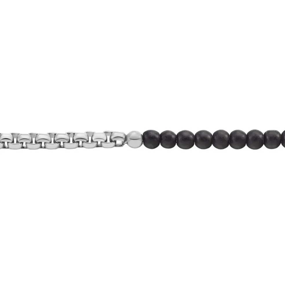 Bracelet Acier Blanc Christiano Onyx