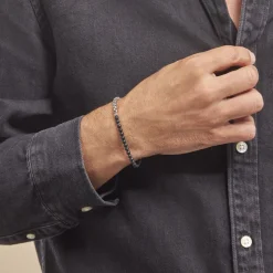 Bracelet Acier Blanc Christiano Onyx