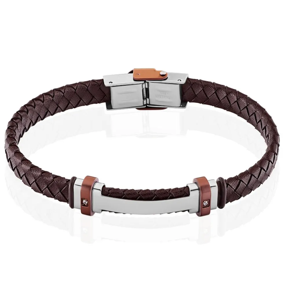 Bracelet Acier Blanc Ludovic Oxyde De Zirconium