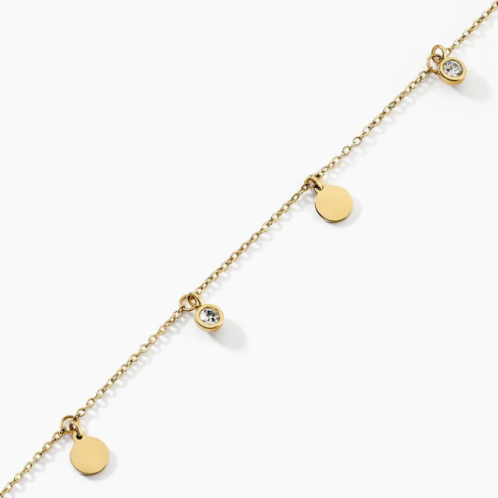 Bracelet Acier Doré Cristal