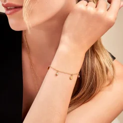 Bracelet Acier Doré Cristal