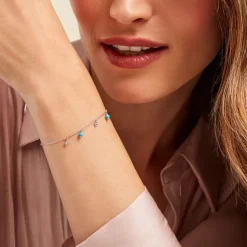 Bracelet Adiva Argent Blanc Turquoise