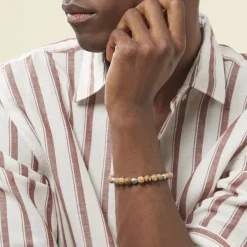 Bracelet Adonis Acier Blanc Jaspe Africain