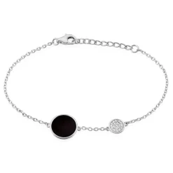 Bracelet Adonya Argent Blanc Céramique Et Oxyde De Zirconium