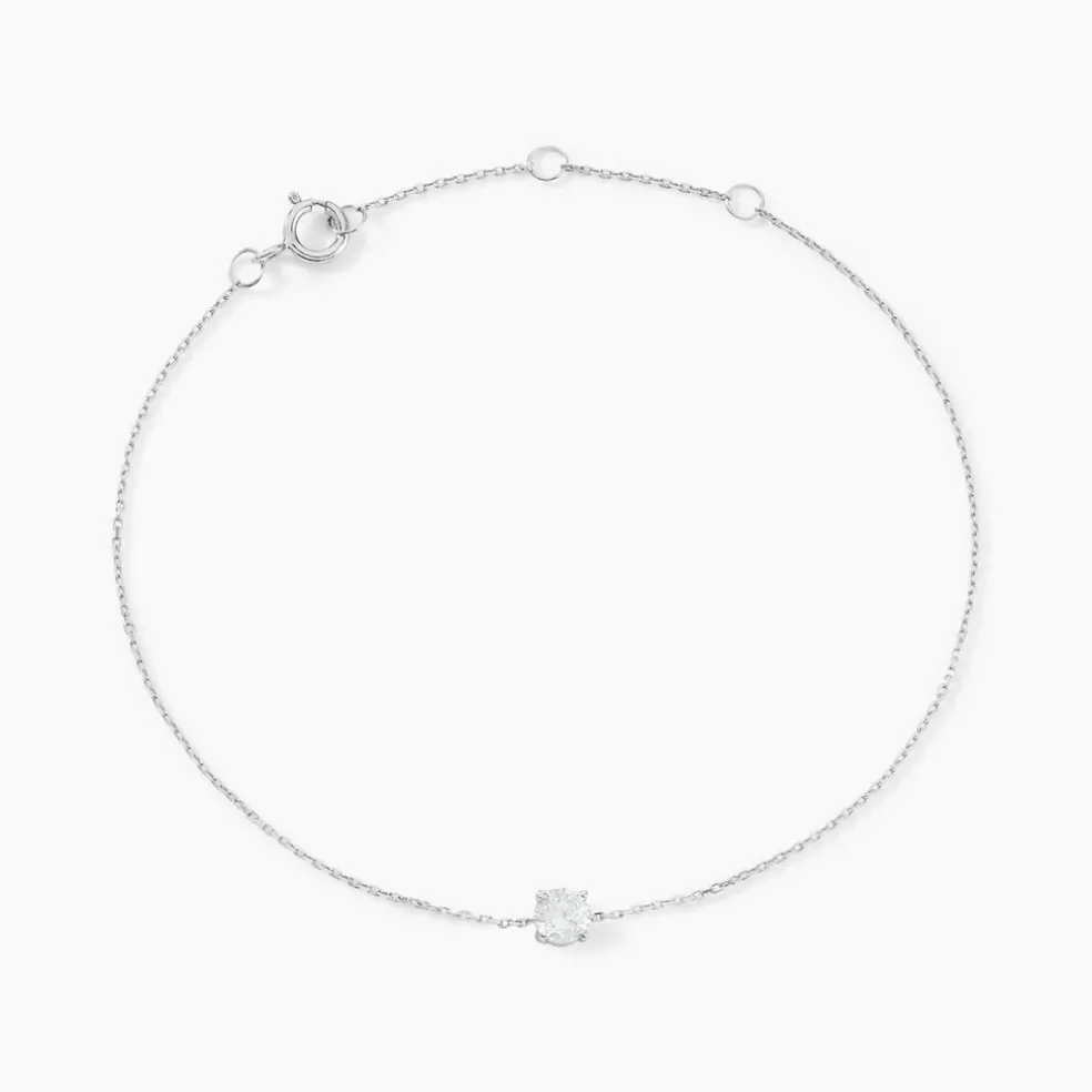 Bracelet Adula Or Blanc Oxyde De Zirconium