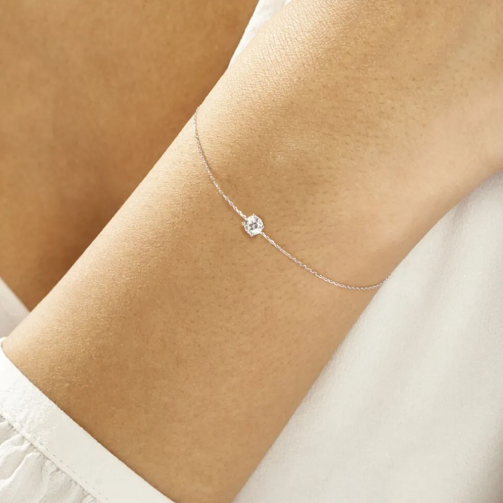 Bracelet Adula Or Blanc Oxyde De Zirconium