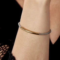 Bracelet Aedan Maille Popcorn Acier Bicolore