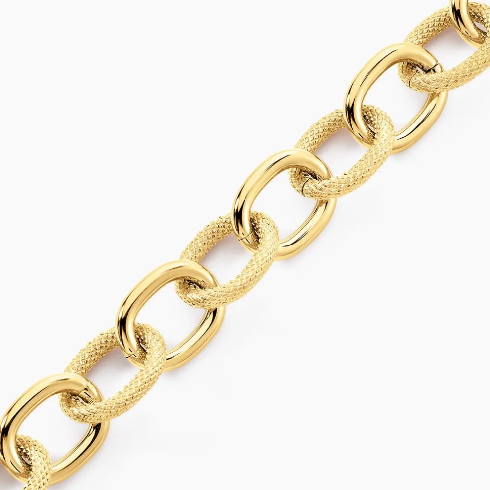 Bracelet Aelia Maille Alternee Acier Jaune