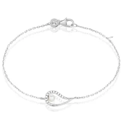 Bracelet Akiko Argent Blanc Perle De Culture Et Oxyde De Zirconium