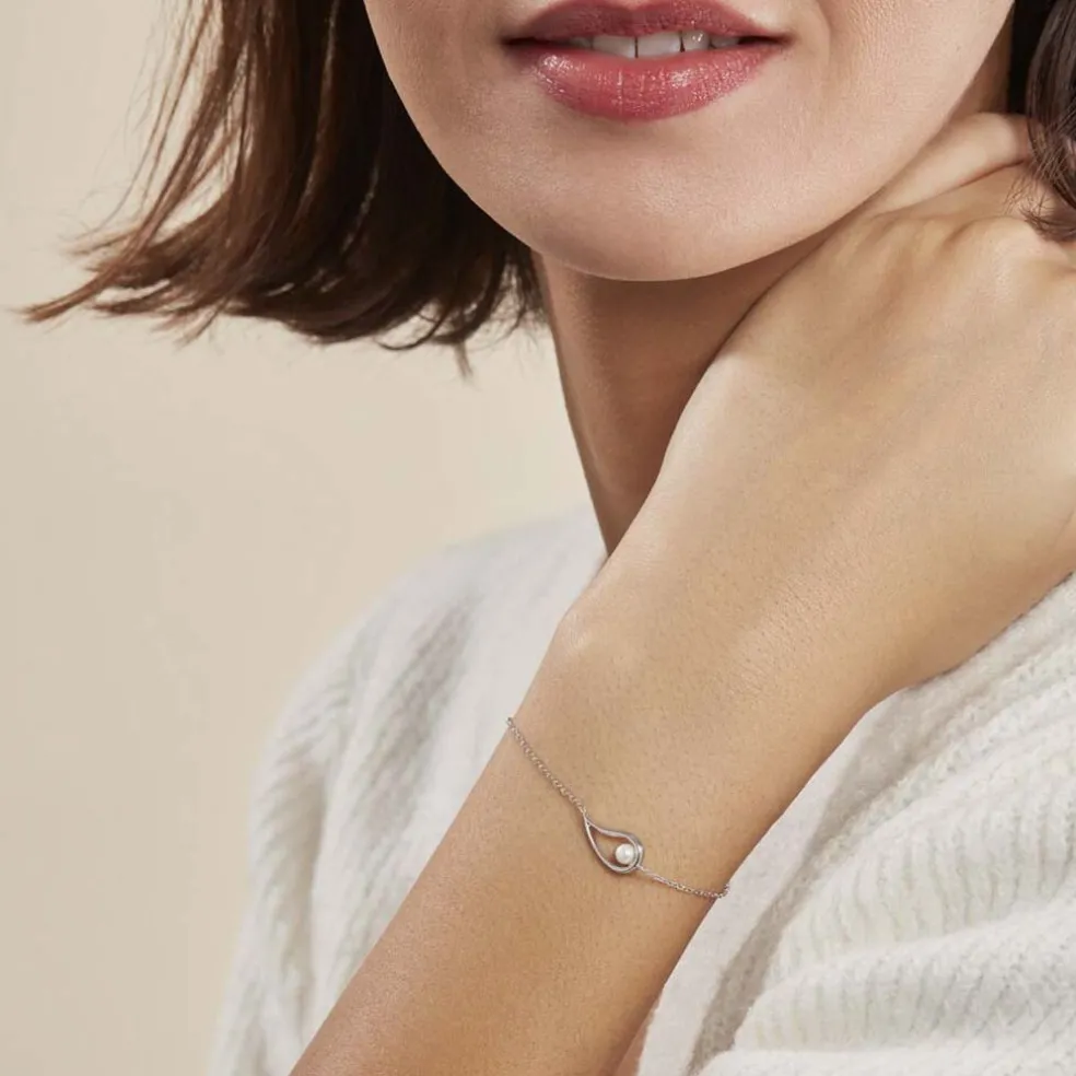 Bracelet Akiko Argent Blanc Perle De Culture Et Oxyde De Zirconium