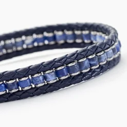 Bracelet Alassio Acier Blanc Sodalite