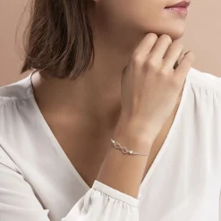 Bracelet Aliya Argent Blanc Pierre De Synthese