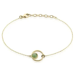 Bracelet Amalthea Plaqué Or Doré Aventurine Vert
