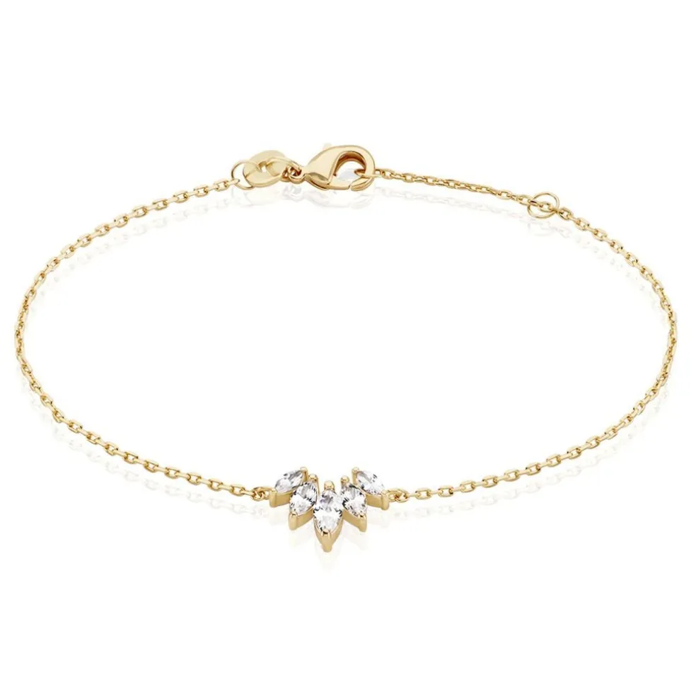 Bracelet Amazonia Plaqué Or Jaune Oxyde De Zirconium