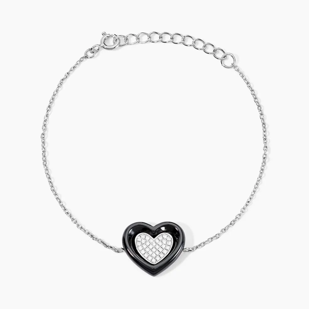 Bracelet Ana-paula Argent Blanc Céramique Et Oxyde De Zirconium