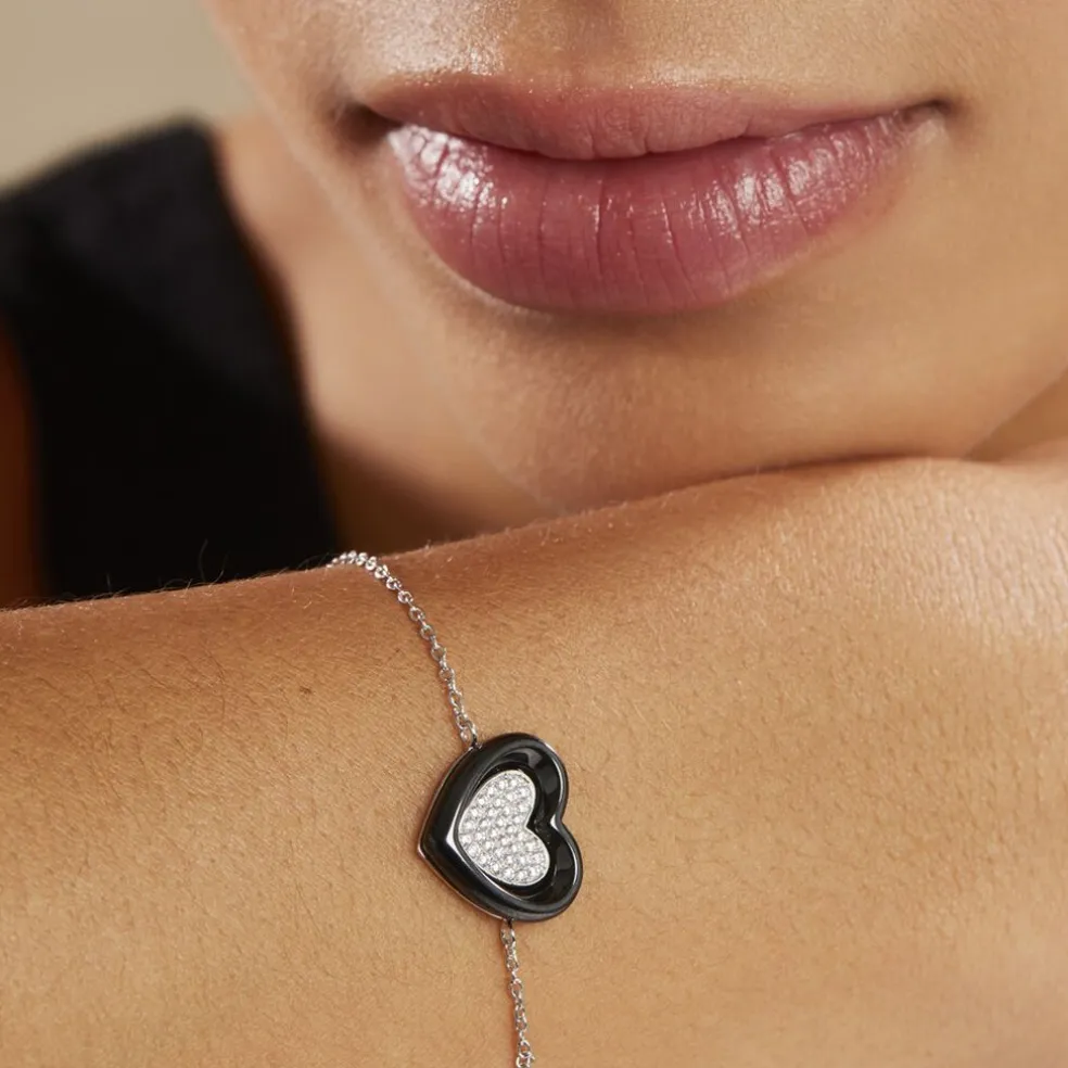 Bracelet Ana-paula Argent Blanc Céramique Et Oxyde De Zirconium