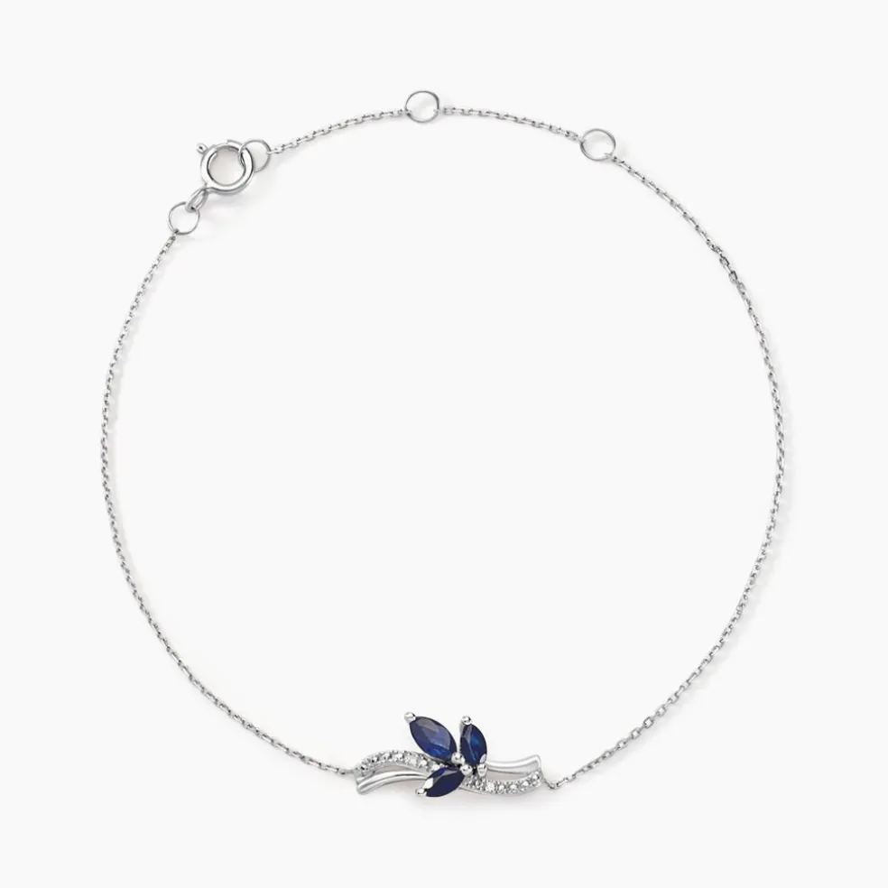 Bracelet Angie Or Blanc Saphir Diamant