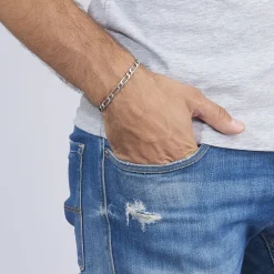 Bracelet Anilo Noircie Argent Blanc