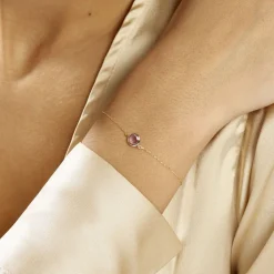 Bracelet Arenale Or Jaune Amethyste