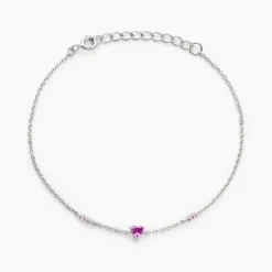 Bracelet Argent Blanc Declaration Oxyde De Zirconium