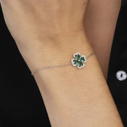 Bracelet Argent Blanc Deryn Verre Oxydes De Zirconium