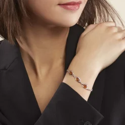 Bracelet Argent Blanc Mounyaae Ambre