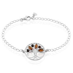 Bracelet Argent Blanc Odaya Ambre
