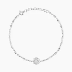 Bracelet Argent Blanc Turin Oxydes De Zirconium