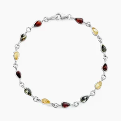 Bracelet Argent Blanc Weronika Ambre