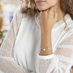 Bracelet Argent Dore Keshi Maille Cheval