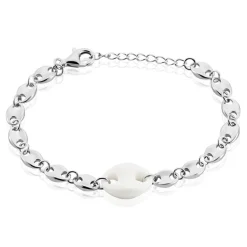 Bracelet Ashoka Argent Blanc Céramique