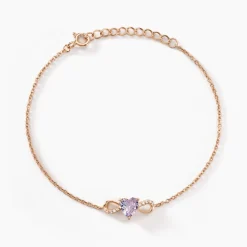 Bracelet Atieno Argent Rose Oxyde De Zirconium