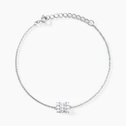 Bracelet Baroque Party Argent Blanc Oxyde De Zirconium