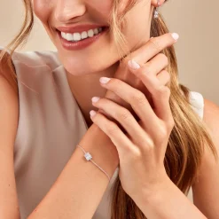 Bracelet Baroque Party Argent Blanc Oxyde De Zirconium