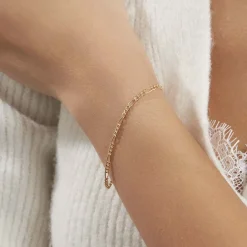 Bracelet Cameo Maille Alternee 1/3 Or Jaune