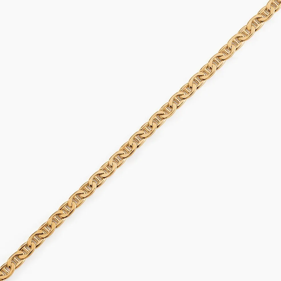 Bracelet Capucin Or Jaune Maille Marine Plate