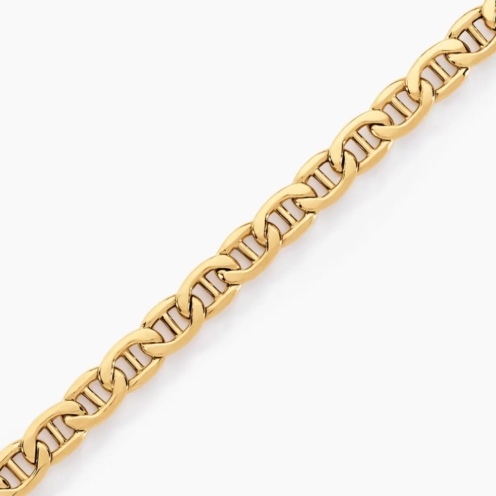 Bracelet Capucin Or Jaune Maille Marine Plate