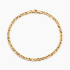 Bracelet Capucin Or Jaune Maille Marine Plate