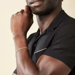 Bracelet Capucin Or Jaune Maille Marine Plate