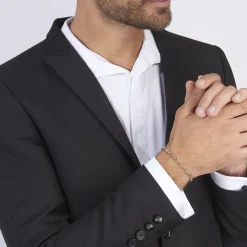 Bracelet Carlo Or Bicolore Maille Marine Ronde